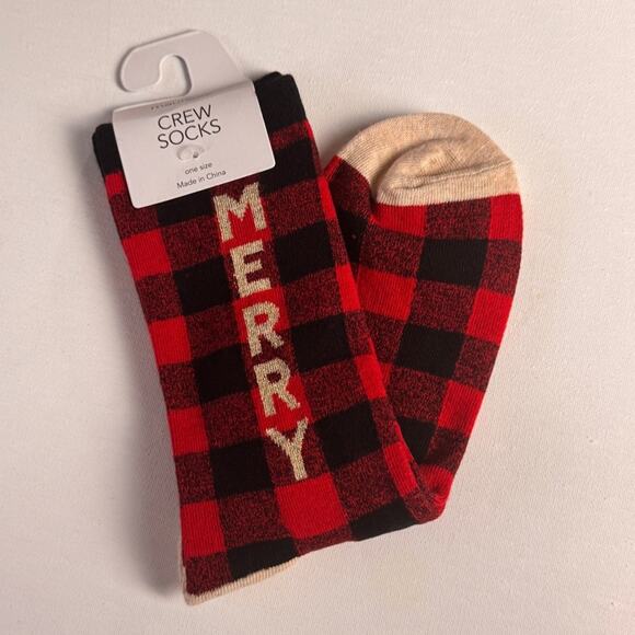 Maurices Holiday Season MERRY   Style Crew Socks Accessories   Sz OS  NWT - Picture 3 of 6